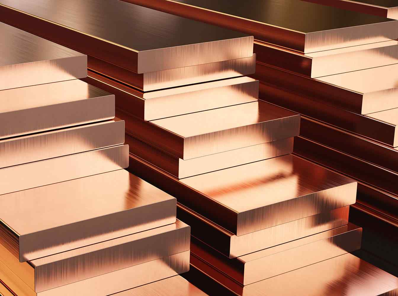 Stacked copper flat bars
